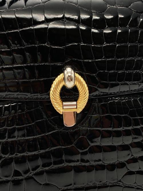 takechi（タケチ）takechi (タケチ) クロコハンドバッグ ブラックの古着・服飾アイテム