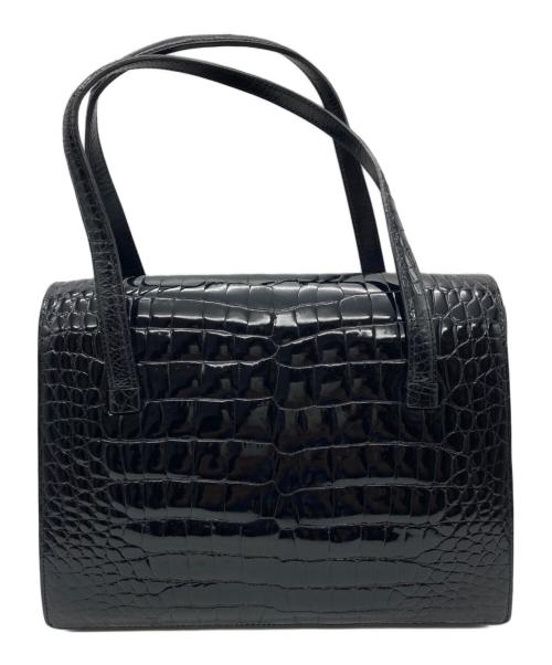 takechi（タケチ）takechi (タケチ) クロコハンドバッグ ブラックの古着・服飾アイテム