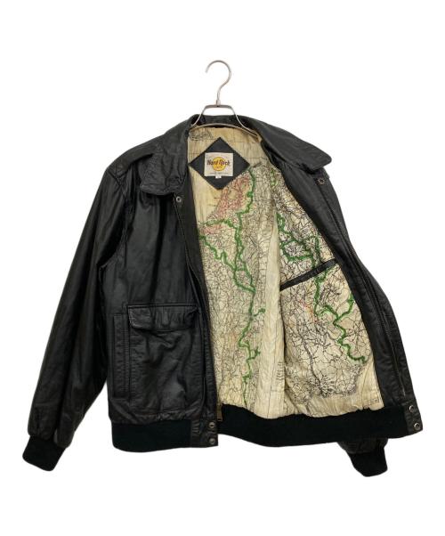 Hard Rock cafe（ハードロックカフェ）Hard Rock cafe (ハードロックカフェ) A2タイプレザージャケット ブラック サイズ:Mの古着・服飾アイテム