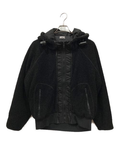 DIESEL（ディーゼル）DIESEL (ディーゼル) フーディボアジャケット ブラック サイズ:XSの古着・服飾アイテム