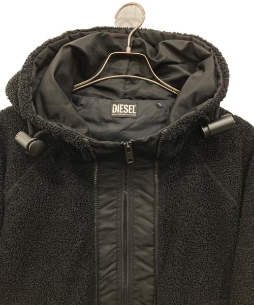 DIESEL（ディーゼル）DIESEL (ディーゼル) フーディボアジャケット ブラック サイズ:XSの古着・服飾アイテム
