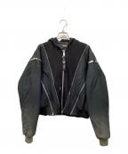 DIESELディーゼル）の古着「ドッキングジップジャケット」｜グレー×ブラック