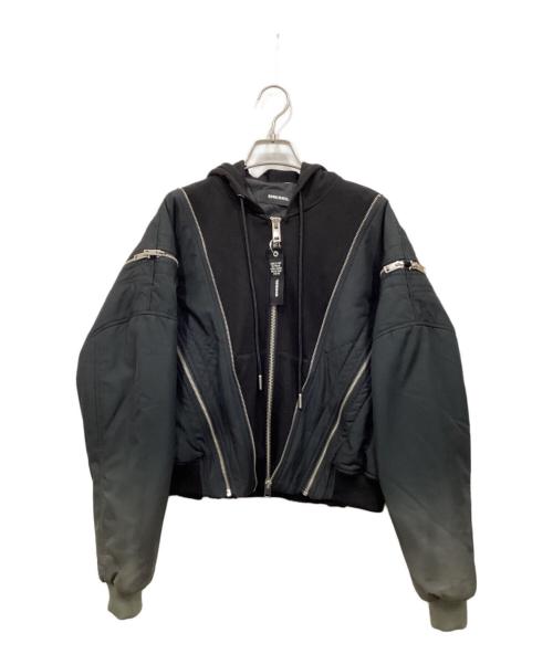 DIESEL（ディーゼル）DIESEL (ディーゼル) ドッキングジップジャケット グレー×ブラック サイズ:XXSの古着・服飾アイテム