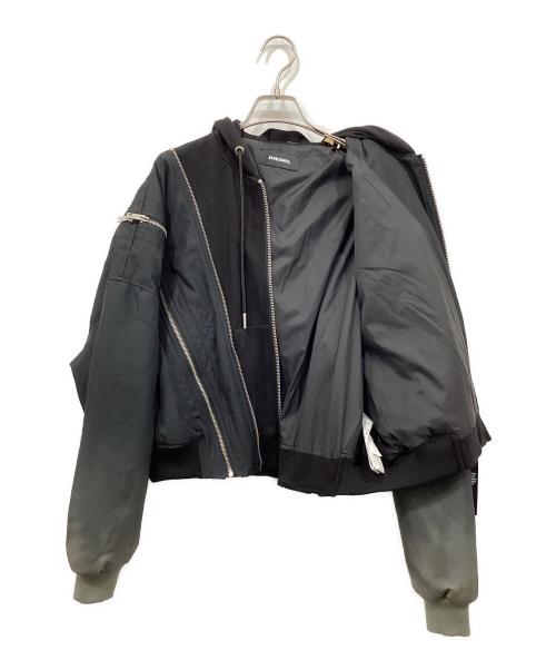 DIESEL（ディーゼル）DIESEL (ディーゼル) ドッキングジップジャケット グレー×ブラック サイズ:XXSの古着・服飾アイテム