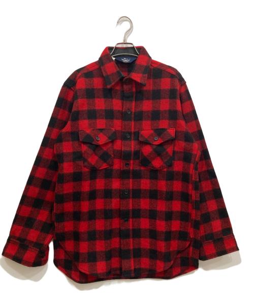 WOOLRICH（ウールリッチ）WOOLRICH (ウールリッチ) ウールシャツ ブラック×レッド サイズ:Mの古着・服飾アイテム