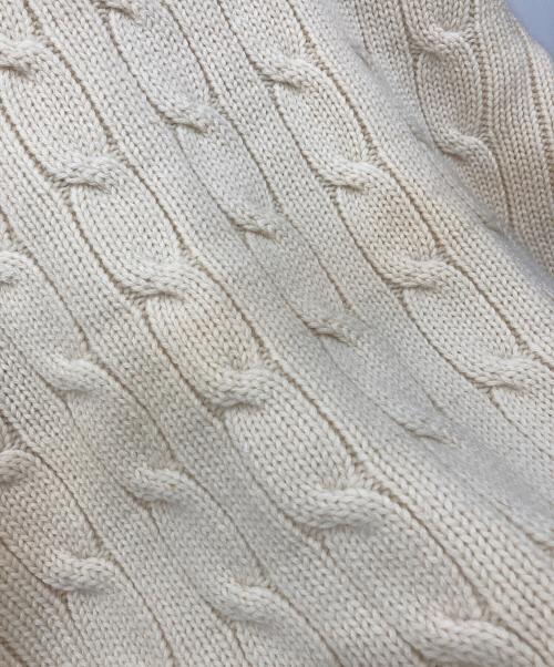 POLO RALPH LAUREN（ポロ・ラルフローレン）POLO RALPH LAUREN (ポロ・ラルフローレン) ショールカラーケーブルニットカーディガン アイボリー サイズ:Mの古着・服飾アイテム