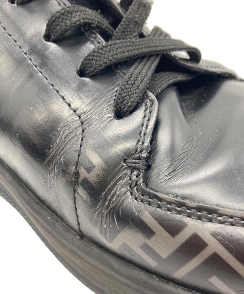 FENDI（フェンディ）FENDI (フェンディ) ズッカ柄レザースニーカー ブラック サイズ:6の古着・服飾アイテム