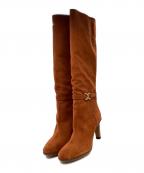 Chloeクロエ）の古着「スウェードロングブーツ」｜オレンジ