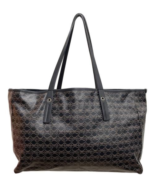 Salvatore Ferragamo（サルヴァトーレ フェラガモ）Salvatore Ferragamo (サルヴァトーレ フェラガモ) ガンチーニ PVC トートバッグ/	FZ-24 ブラック×ブラウンの古着・服飾アイテム