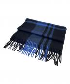 JOSHUA ELLISジョシュア エリス）の古着「カシミヤマフラー」｜ブルー×ブラック