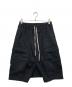 RICK OWENS（リックオウエンス）の古着「ドローストリングカーゴポッヅショーツ」｜ブラック