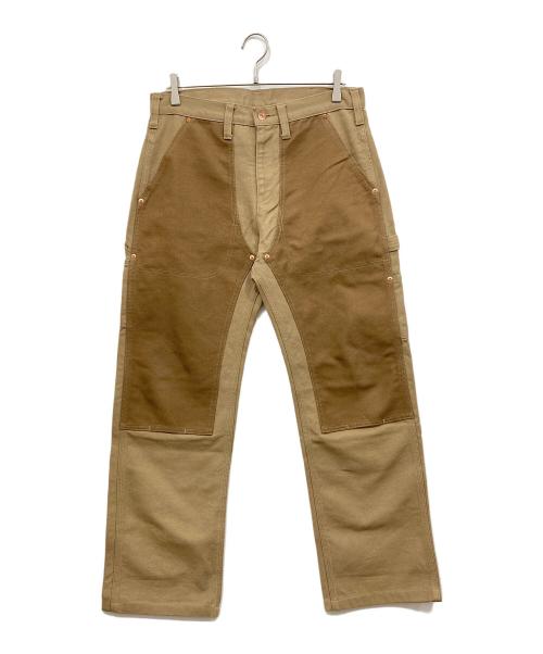 児島ジーンズ（コジマジーンズ）児島ジーンズ (コジマジーンズ) ダブルニーペインターパンツ ベージュ サイズ:34の古着・服飾アイテム