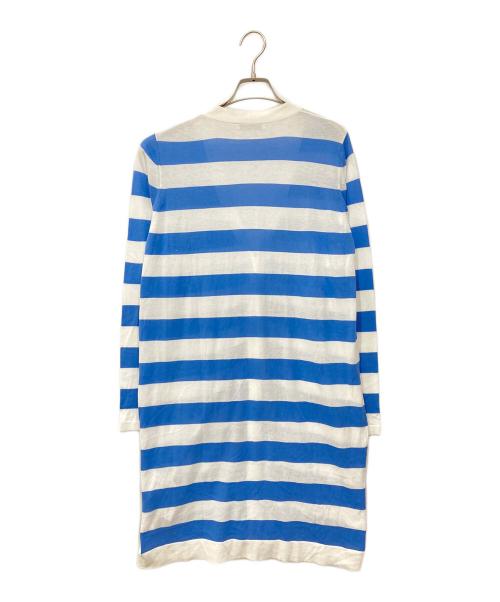 MaxMara（マックスマーラ）MaxMara (マックスマーラ) アンサンブルロングカーディガン ブルー×ホワイト サイズ:Lの古着・服飾アイテム