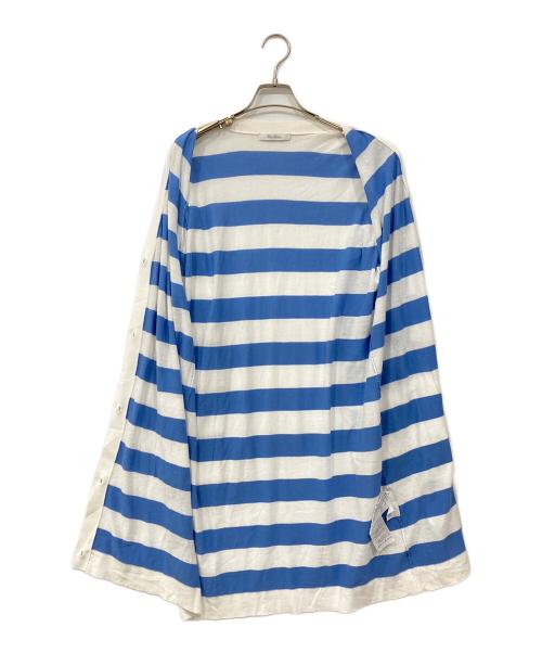 MaxMara（マックスマーラ）MaxMara (マックスマーラ) アンサンブルロングカーディガン ブルー×ホワイト サイズ:Lの古着・服飾アイテム