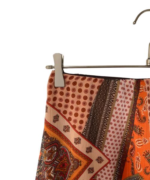 VIVIENNE TAM（ヴィヴィアンタム）VIVIENNE TAM (ヴィヴィアンタム) オリエンタル柄スカート オレンジ サイズ:38の古着・服飾アイテム