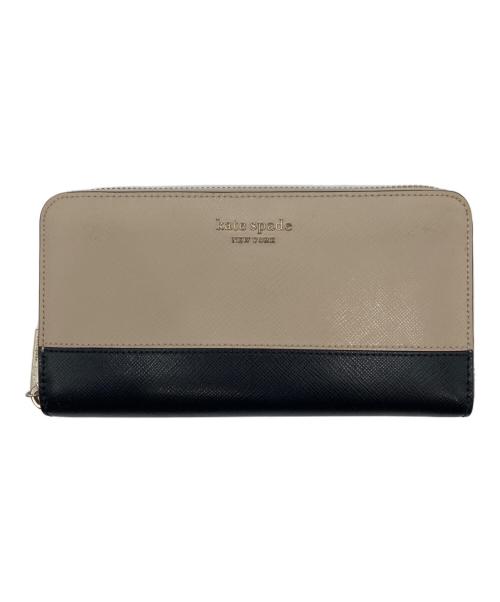 Kate Spade（ケイトスペード）Kate Spade (ケイトスペード) 長財布 ブラック×ベージュの古着・服飾アイテム