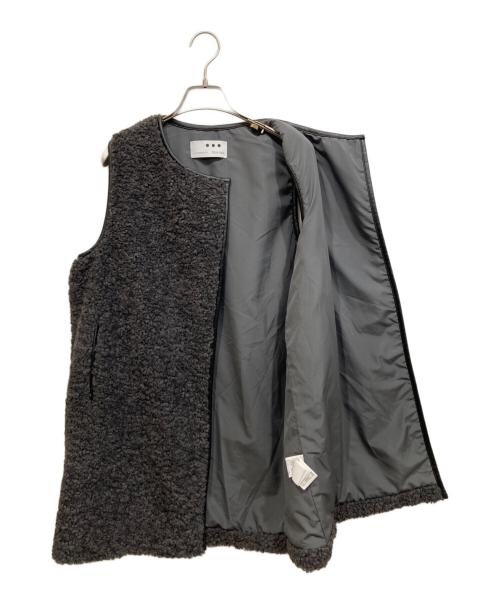 THREE DOTS（スリードッツ）THREE DOTS (スリードッツ) プードルボア ロングベスト グレー サイズ:Sの古着・服飾アイテム