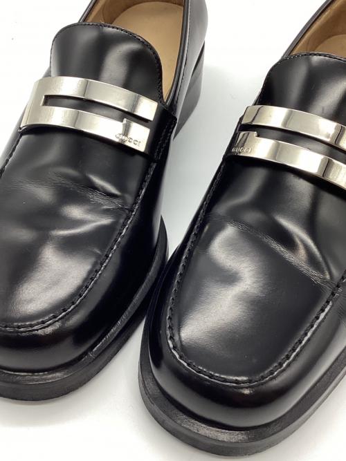 GUCCI（グッチ）GUCCI (グッチ) Gプレートローファー ブラック サイズ:36の古着・服飾アイテム