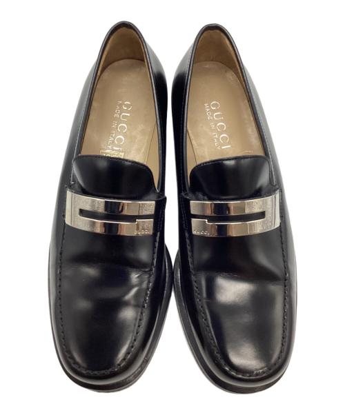 GUCCI（グッチ）GUCCI (グッチ) Gプレートローファー ブラック サイズ:36の古着・服飾アイテム