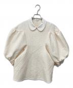 machattマチャット）の古着「ボリュームスリーブ キルティングブラウス」｜ホワイト