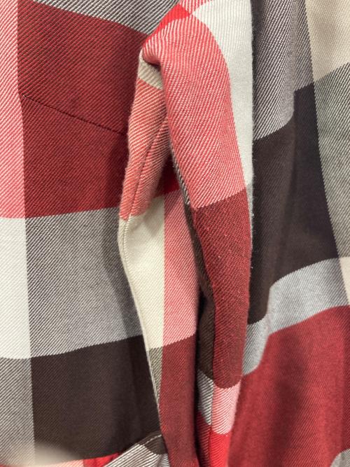 BLUE LABEL CRESTBRIDGE（ブルーレーベルクレストブリッジ）BLUE LABEL CRESTBRIDGE (ブルーレーベルクレストブリッジ) エアリーツイルワンピース レッド サイズ:38の古着・服飾アイテム