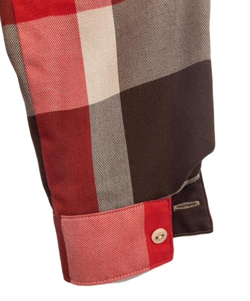 BLUE LABEL CRESTBRIDGE（ブルーレーベルクレストブリッジ）BLUE LABEL CRESTBRIDGE (ブルーレーベルクレストブリッジ) エアリーツイルワンピース レッド サイズ:38の古着・服飾アイテム