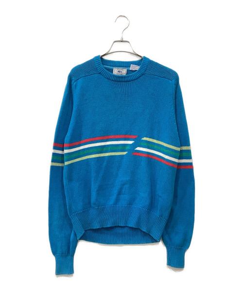 IZOD LACOSTE（アイゾッド ラコステ）IZOD LACOSTE (アイゾッド ラコステ) クルーネックニット ブルー サイズ:Lの古着・服飾アイテム