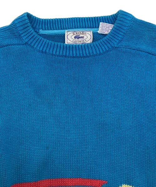 IZOD LACOSTE（アイゾッド ラコステ）IZOD LACOSTE (アイゾッド ラコステ) クルーネックニット ブルー サイズ:Lの古着・服飾アイテム