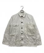 WAREHOUSE×DUBBLE WORKSウエアハウス×ダブルワークス）の古着「ストライプカバーオール」｜ホワイト