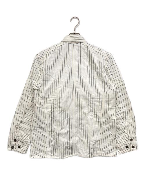 WAREHOUSE（ウエアハウス）WAREHOUSE (ウエアハウス) DUBBLE WORKS (ダブルワークス) ストライプカバーオール ホワイト サイズ:38の古着・服飾アイテム