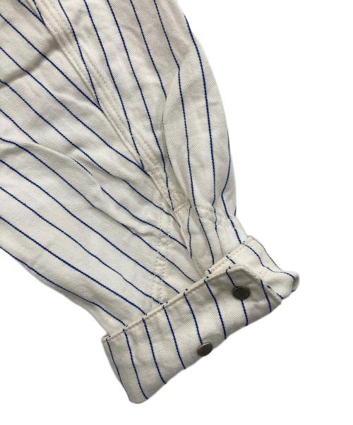 WAREHOUSE（ウエアハウス）WAREHOUSE (ウエアハウス) DUBBLE WORKS (ダブルワークス) ストライプカバーオール ホワイト サイズ:38の古着・服飾アイテム