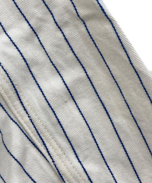 WAREHOUSE（ウエアハウス）WAREHOUSE (ウエアハウス) DUBBLE WORKS (ダブルワークス) ストライプカバーオール ホワイト サイズ:38の古着・服飾アイテム