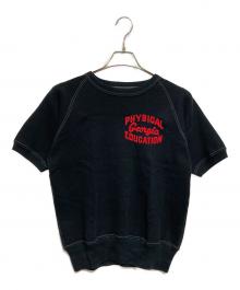 CUSHMAN（クッシュマン）の古着「フロッキープリントスウェット」｜ブラック