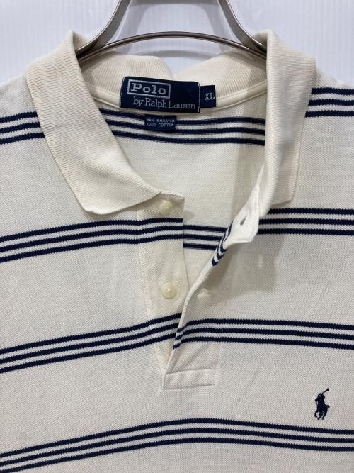 POLO RALPH LAUREN（ポロ・ラルフローレン）POLO RALPH LAUREN (ポロ・ラルフローレン) ポロシャツ ネイビーアイボリー サイズ:XLの古着・服飾アイテム