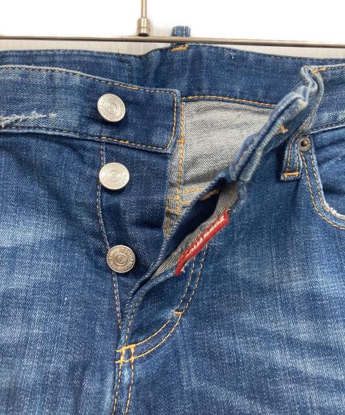 DSQUARED2（ディースクエアード）DSQUARED2 (ディースクエアード) クラッシュデニムパンツ インディゴ サイズ:46の古着・服飾アイテム