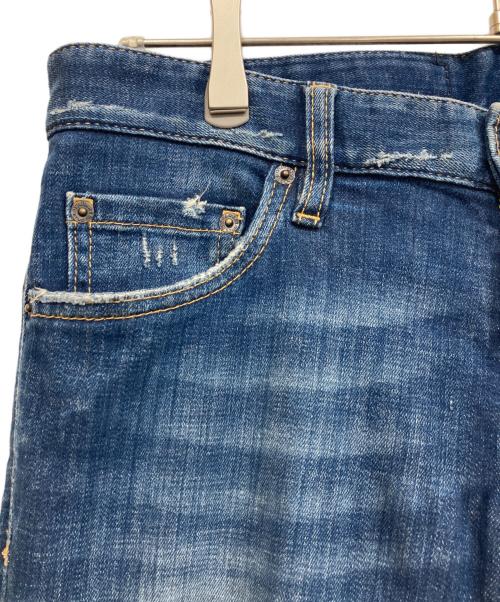 DSQUARED2（ディースクエアード）DSQUARED2 (ディースクエアード) クラッシュデニムパンツ インディゴ サイズ:46の古着・服飾アイテム