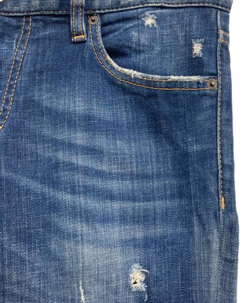 DSQUARED2（ディースクエアード）DSQUARED2 (ディースクエアード) クラッシュデニムパンツ インディゴ サイズ:46の古着・服飾アイテム