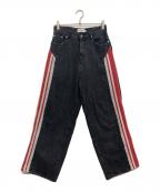 Saint martinセント・マーチン）の古着「サイドラインデニムパンツ」｜ブラック