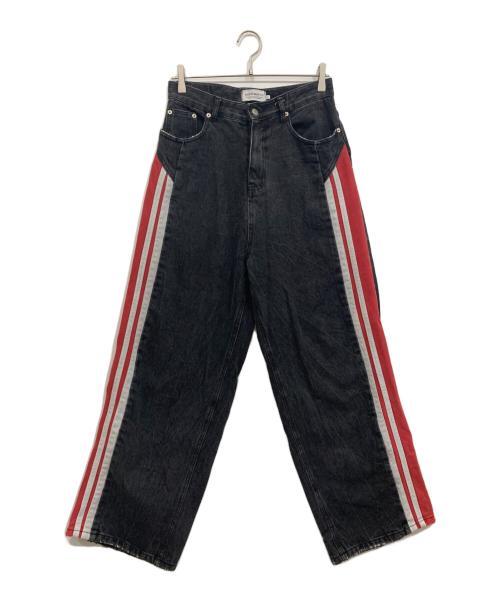 Saint martin（セント・マーチン）Saint martin (セント・マーチン) サイドラインデニムパンツ ブラック サイズ:Sの古着・服飾アイテム