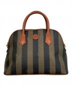 FENDIフェンディ）の古着「PVCレザーハンドバッグ」｜ベージュ