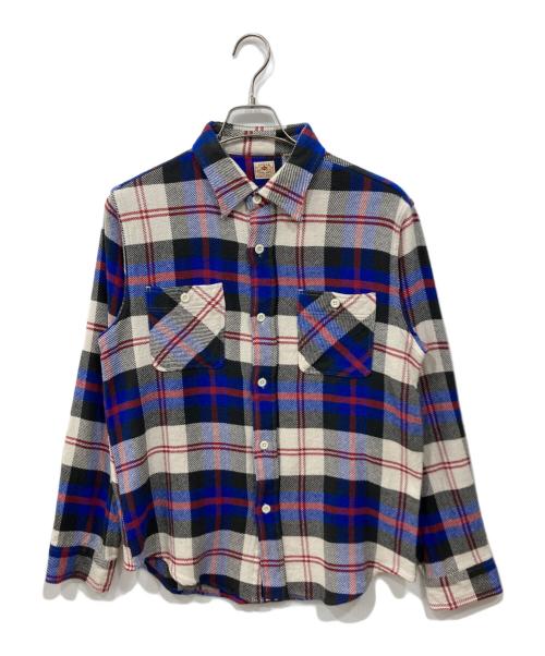 SUGAR CANE（シュガーケーン）SUGAR CANE (シュガーケーン) チェックワークシャツ ブルー サイズ:Mの古着・服飾アイテム