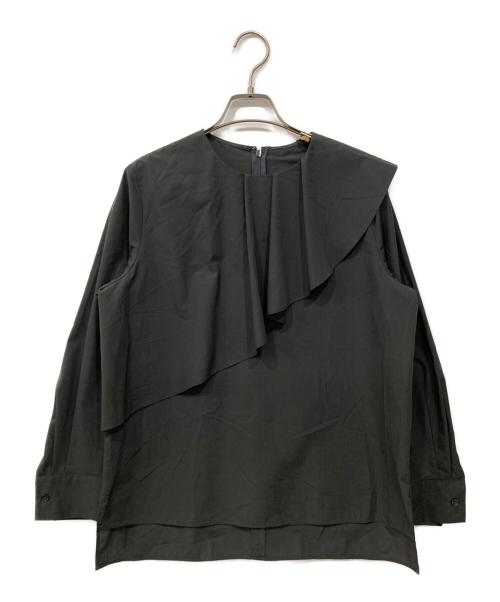 icB（アイシービー）icB (アイシービー) クリーンブロード ラッフルデザインブラウス グレー サイズ:6の古着・服飾アイテム