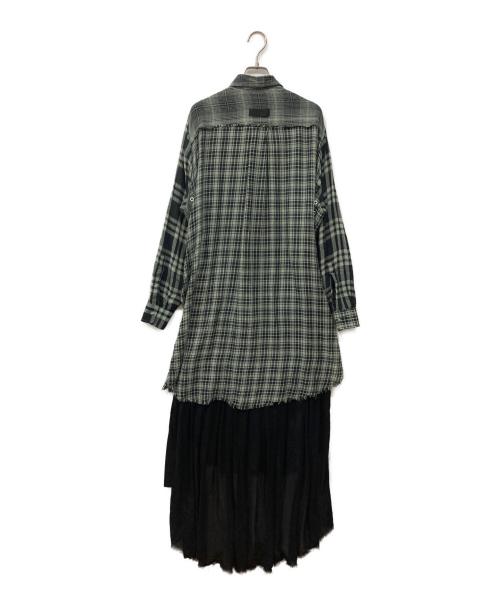 DIESEL（ディーゼル）DIESEL (ディーゼル) シャツワンピース ブラック×グリーン サイズ:XSの古着・服飾アイテム