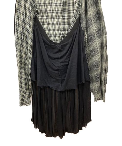 DIESEL（ディーゼル）DIESEL (ディーゼル) シャツワンピース ブラック×グリーン サイズ:XSの古着・服飾アイテム