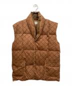 CELINEセリーヌ）の古着「マカダム柄ダウンベスト」｜ベージュ
