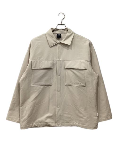 NEW BALANCE（ニューバランス）NEW BALANCE (ニューバランス) 裏起毛コーチジャケット アイボリー サイズ:Lの古着・服飾アイテム