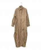 MUSE de Deuxieme Classeミューズ ドゥーズィエム クラス）の古着「LINEN ロングシャツワンピース」｜ベージュ