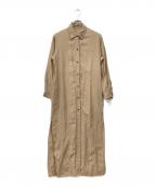 MUSE de Deuxieme Classeミューズ ドゥーズィエム クラス）の古着「LINEN ロングシャツワンピース」｜ベージュ