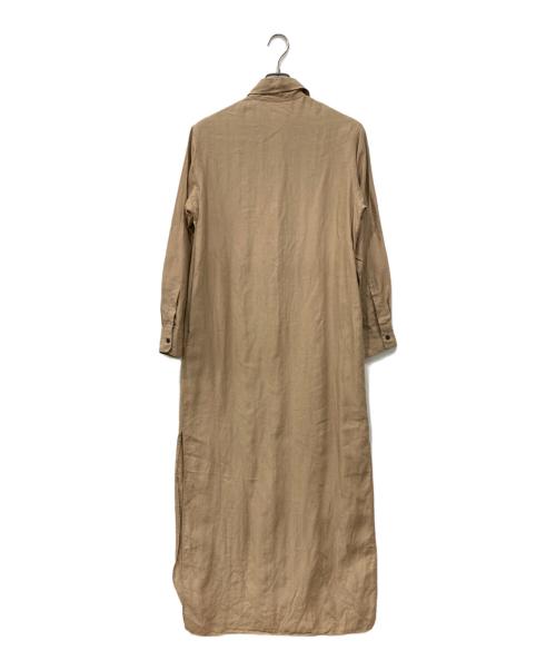 MUSE de Deuxieme Classe（ミューズ ドゥーズィエム クラス）MUSE de Deuxieme Classe (ミューズ ドゥーズィエム クラス) LINEN ロングシャツワンピース ベージュ サイズ:表記無し(実寸を参照ください)の古着・服飾アイテム