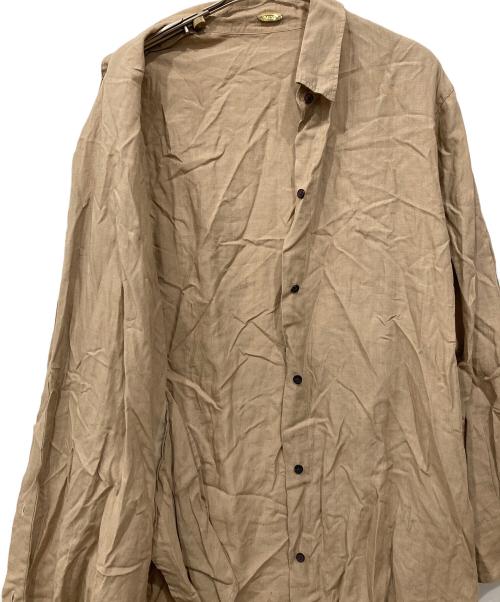 MUSE de Deuxieme Classe（ミューズ ドゥーズィエム クラス）MUSE de Deuxieme Classe (ミューズ ドゥーズィエム クラス) LINEN ロングシャツワンピース ベージュ サイズ:表記無し(実寸を参照ください)の古着・服飾アイテム